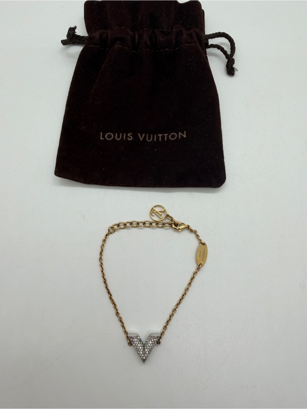 Authentic Louis Vuitton Essential V Rhinestone Bracelet